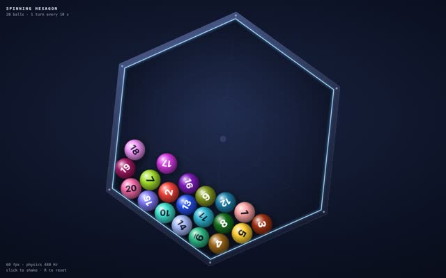 Claude Opus 5.5's balls in a spinning hexagon